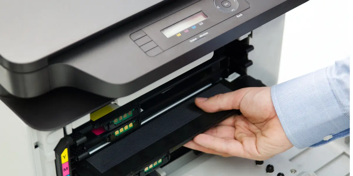 Replacing toner in office printer